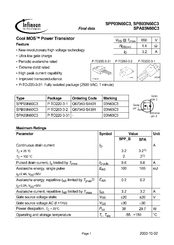 SPP03N60C3_368847.PDF Datasheet