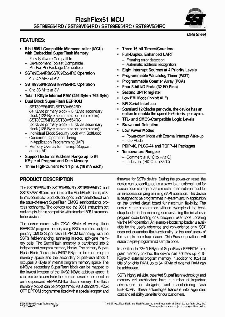 SST89E554_316350.PDF Datasheet