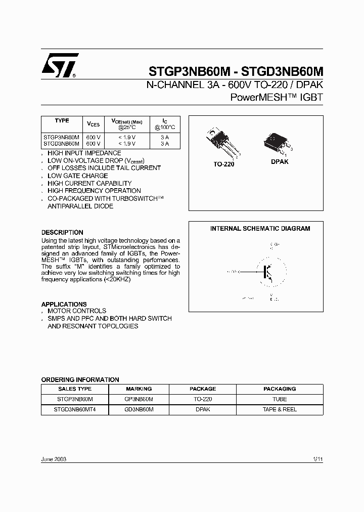 STGP3NB60M_324913.PDF Datasheet