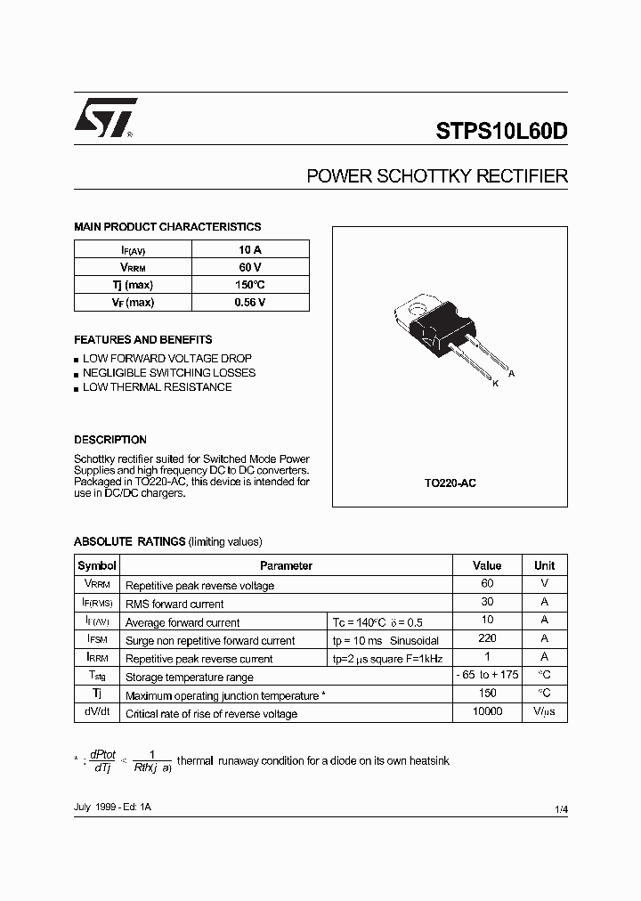 STPS10L60D_355209.PDF Datasheet