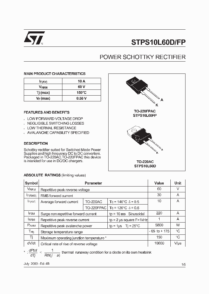 STPS10L60FP_355195.PDF Datasheet