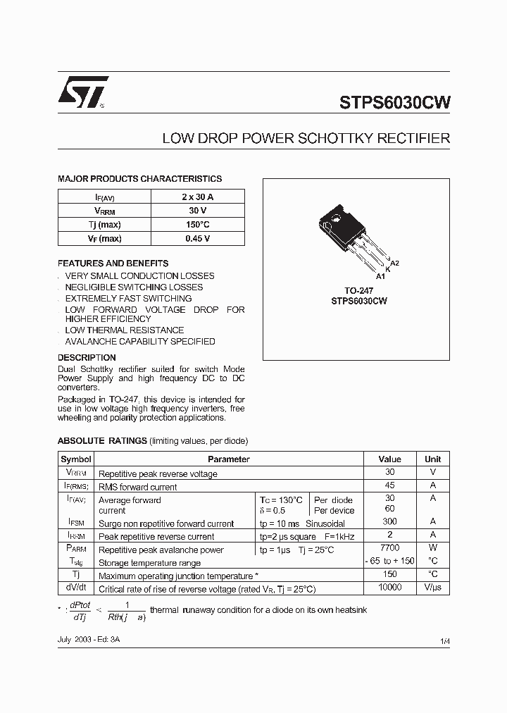 STPS6030CW_331830.PDF Datasheet