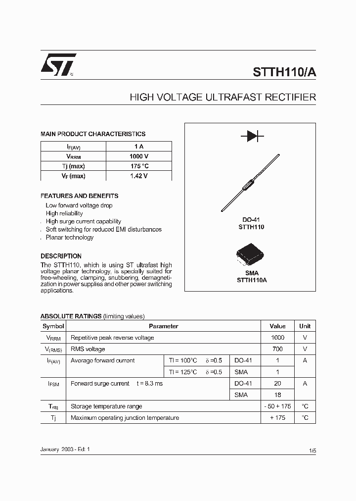 STTH110_337520.PDF Datasheet