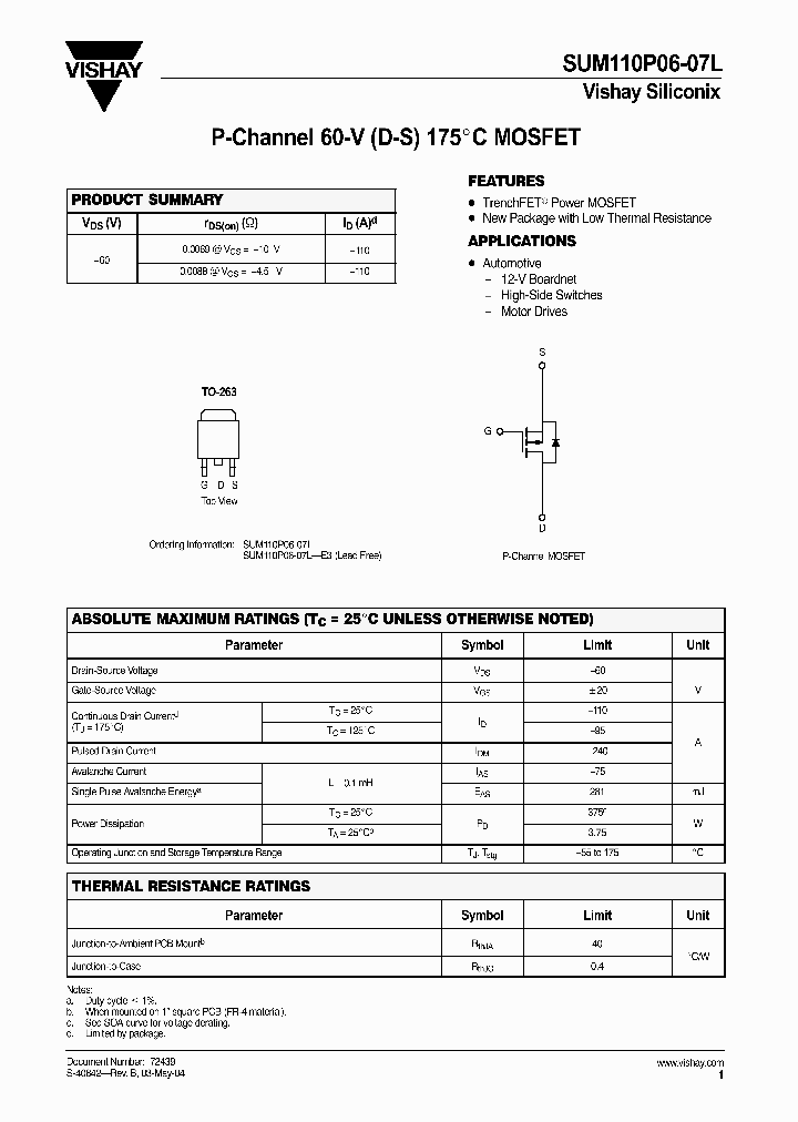 SUM110P06-07L_307155.PDF Datasheet