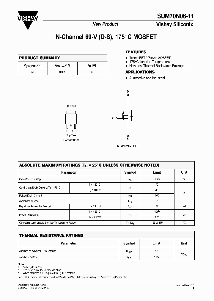 SUM70N06-11_199368.PDF Datasheet