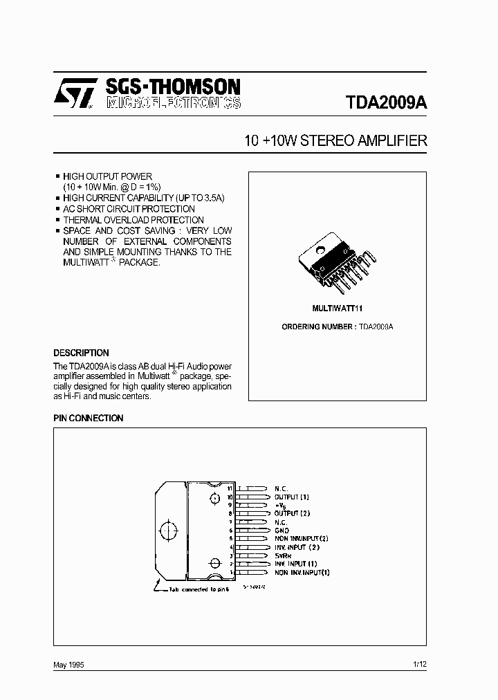 TDA2009_373930.PDF Datasheet