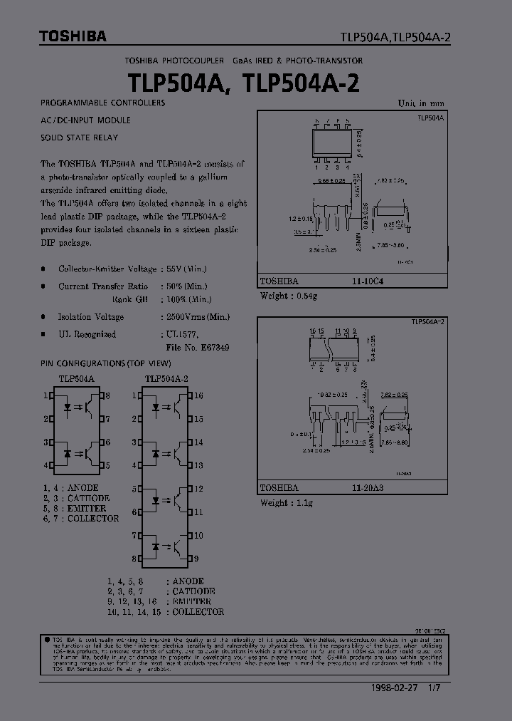 TLP504A-2_323721.PDF Datasheet