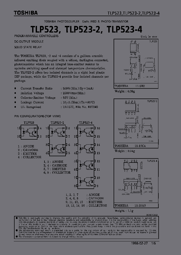 TLP523-4_321180.PDF Datasheet