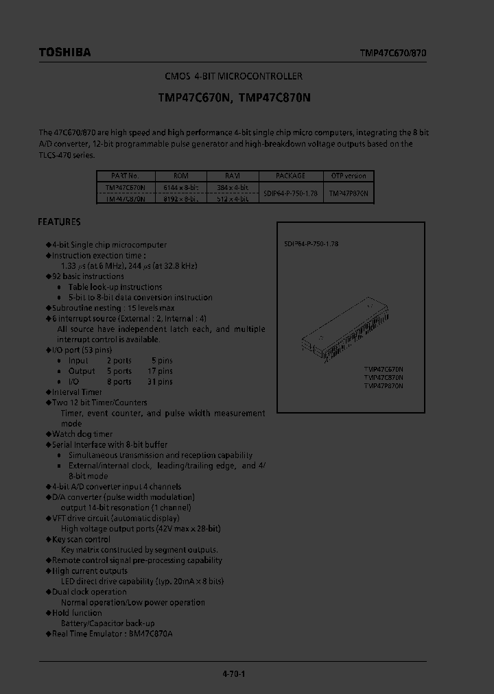 TMP47C670NTMP47C870N_313758.PDF Datasheet