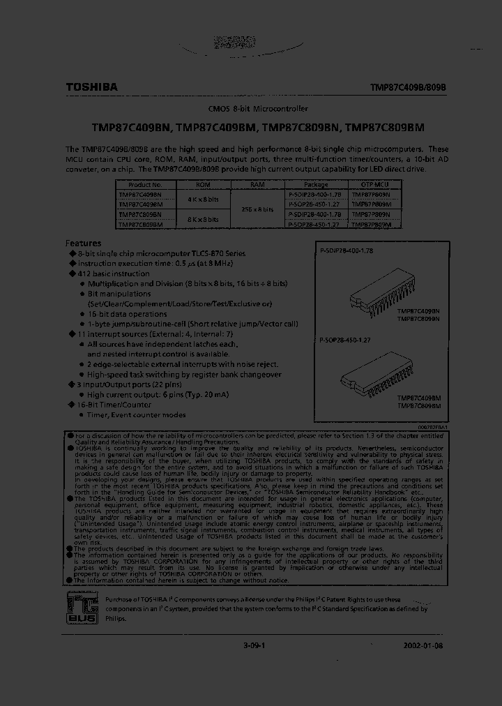 TMP87C409BNTMP87C409BM_192290.PDF Datasheet