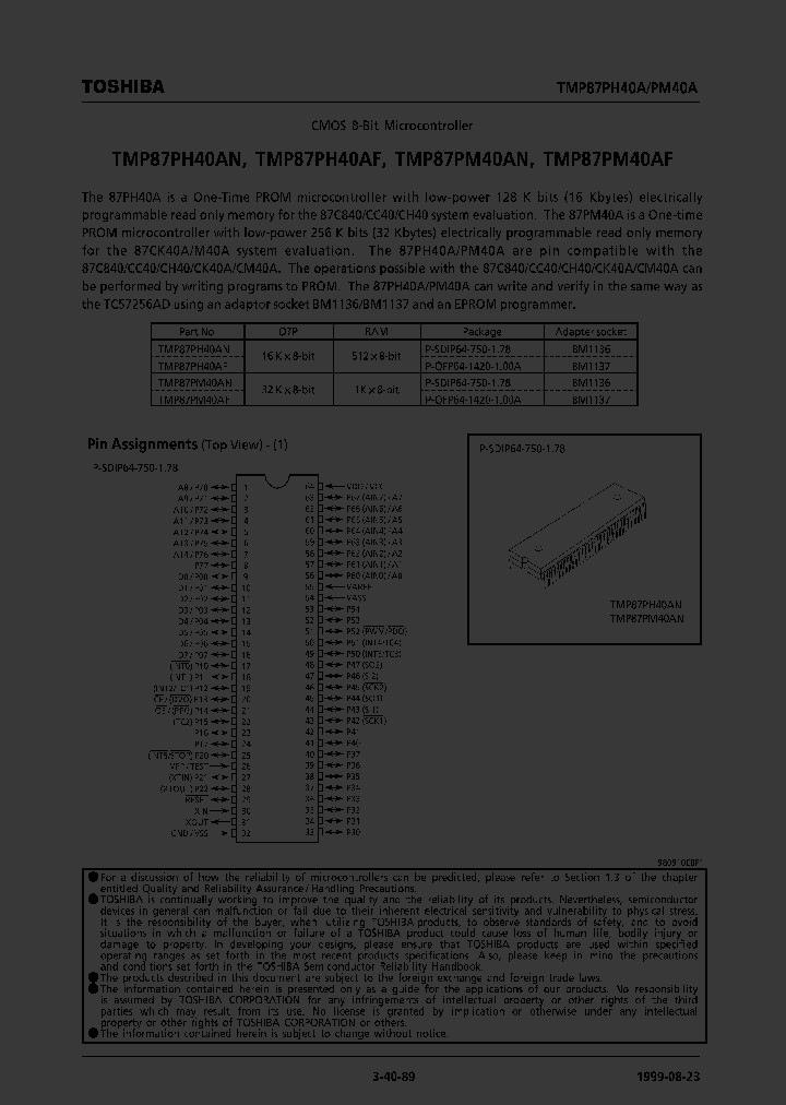 TMP87PH40AF_357334.PDF Datasheet