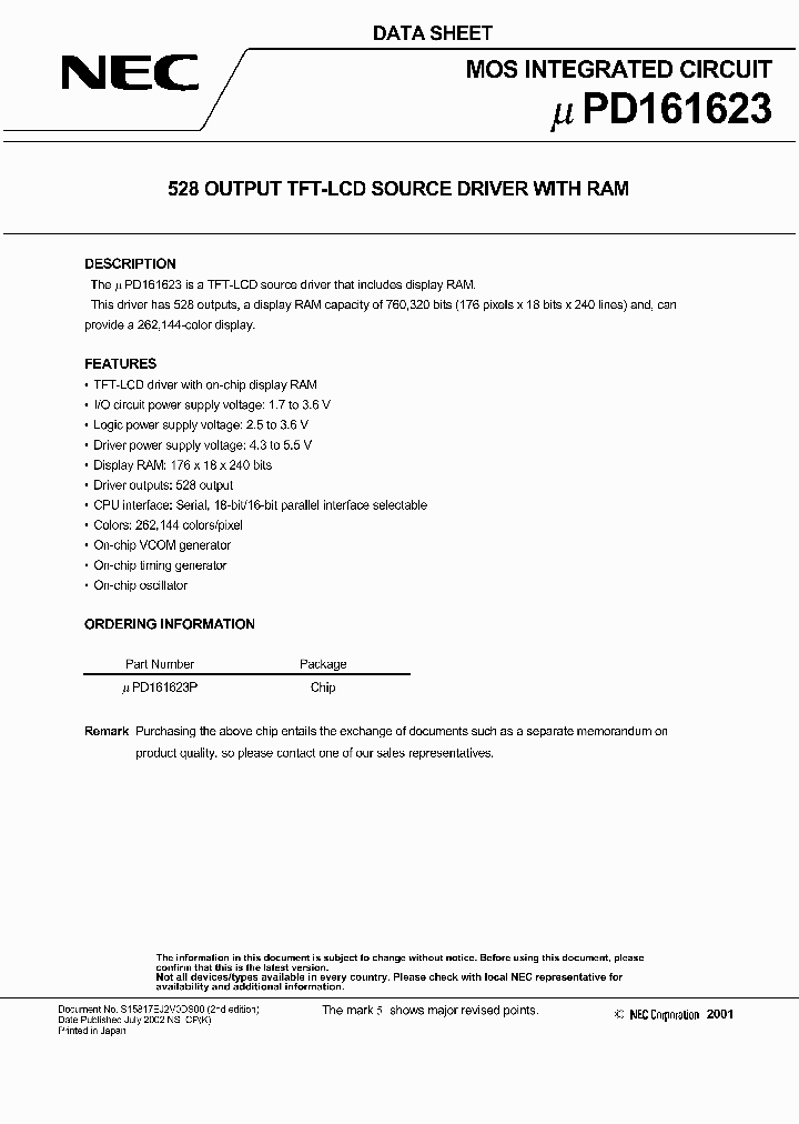 UPD161623P_315756.PDF Datasheet