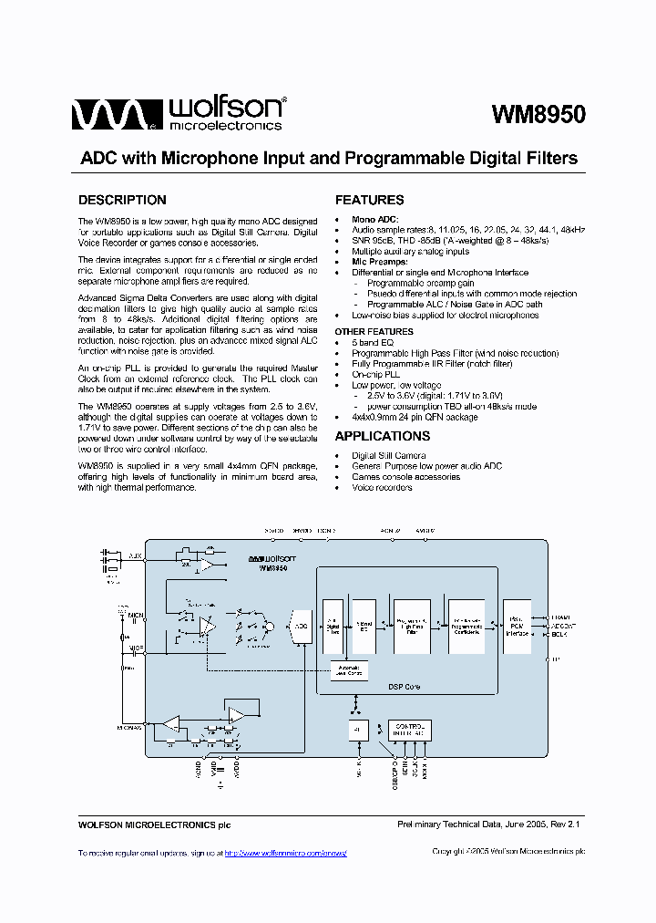 WM8950_325861.PDF Datasheet