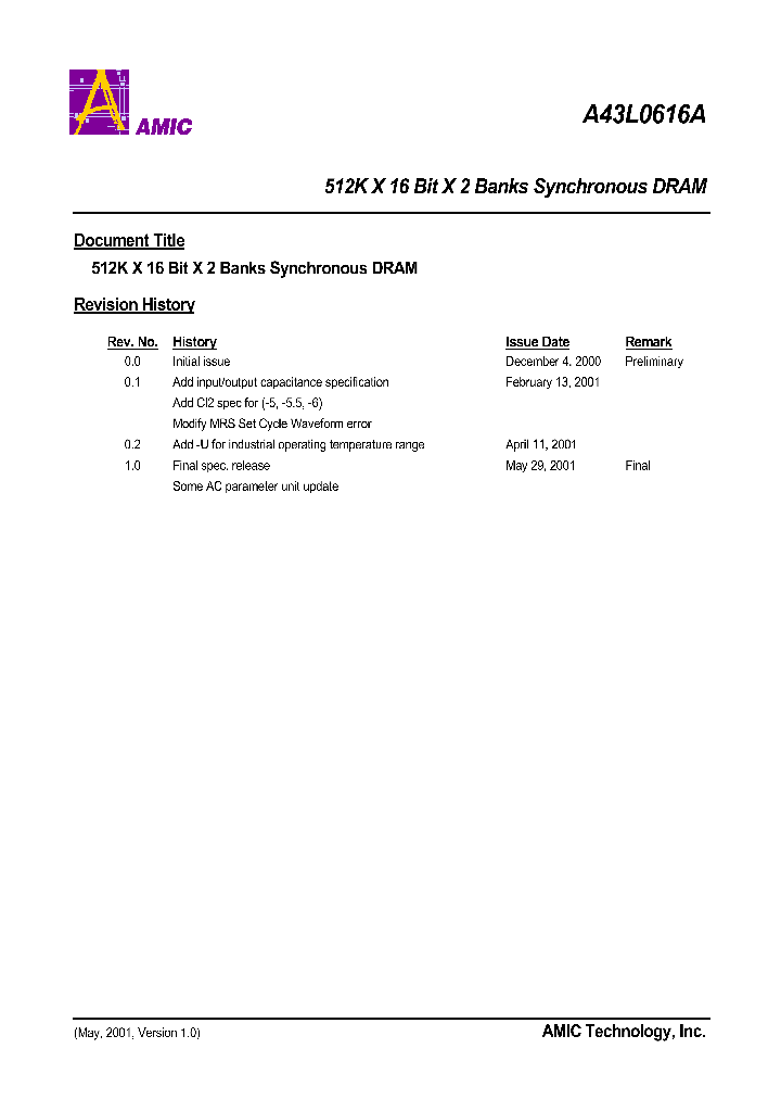 A43L0616A_152772.PDF Datasheet