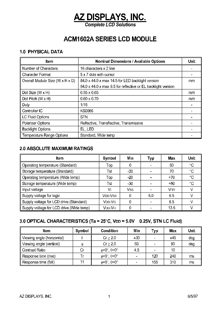 ACM1602_387418.PDF Datasheet