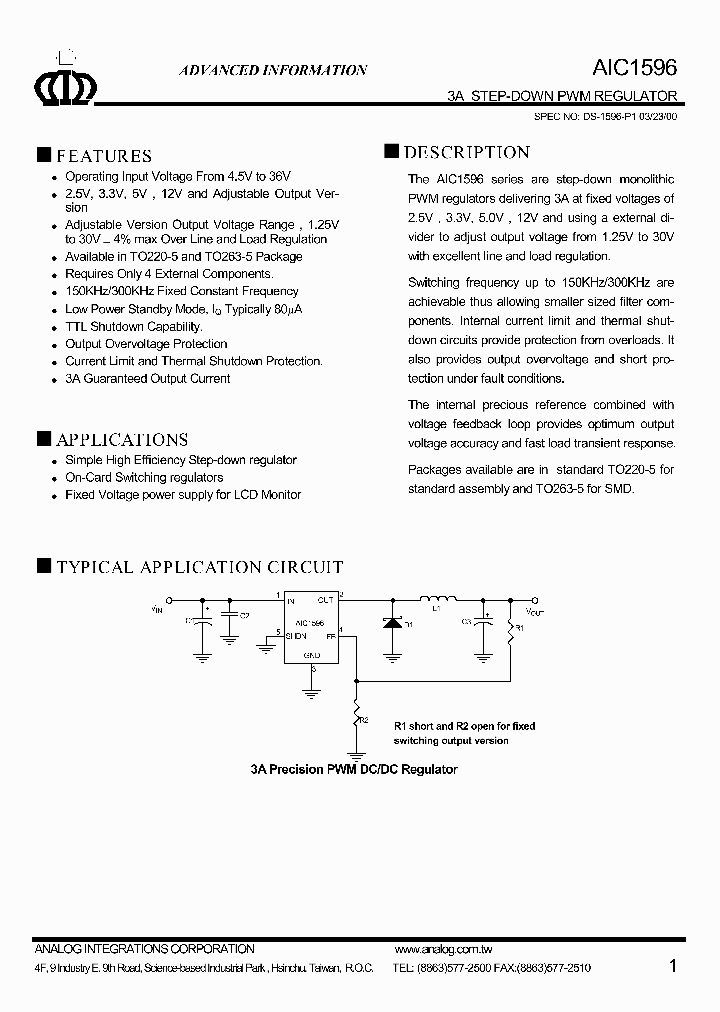 AIC1596_401532.PDF Datasheet