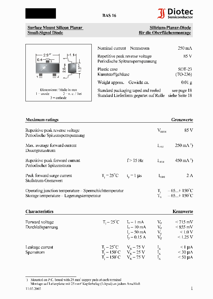 BAS16_419537.PDF Datasheet