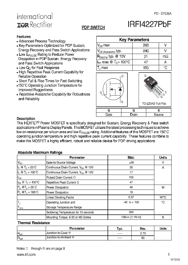 IRFI4227PBF_406242.PDF Datasheet