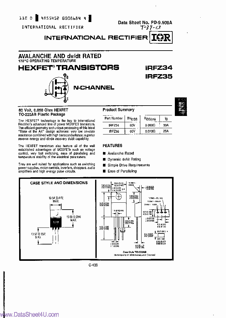 IRFZ35_400307.PDF Datasheet