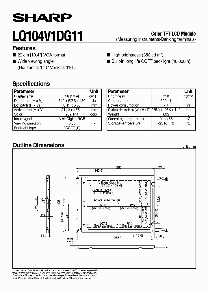 LQ104V1DG11_394098.PDF Datasheet