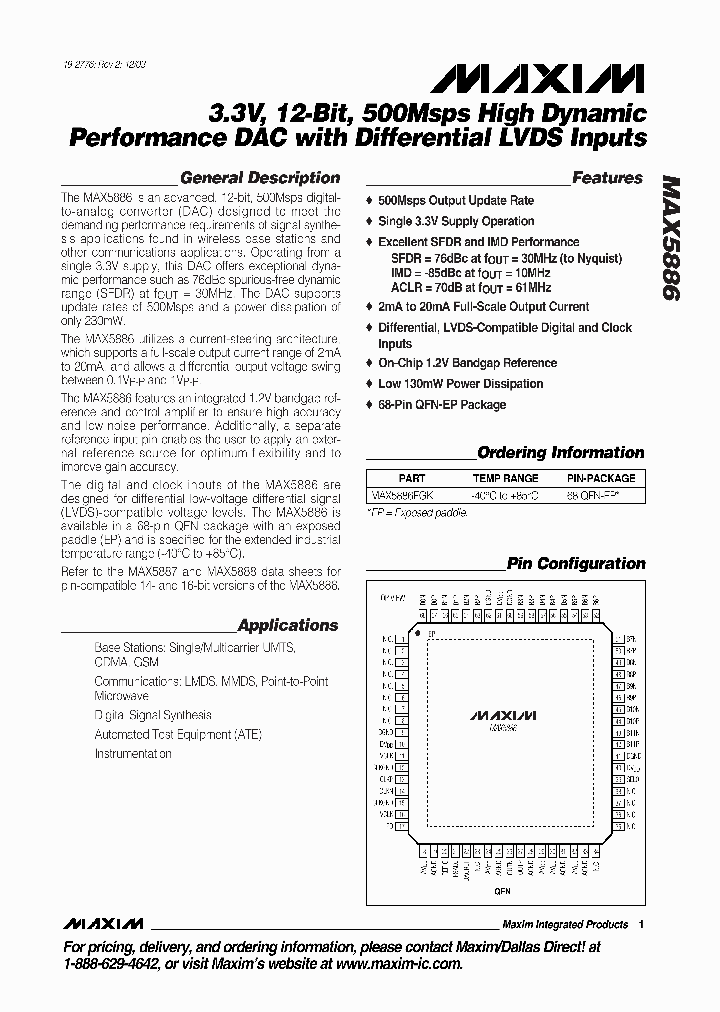 MAX5886EGK_410330.PDF Datasheet