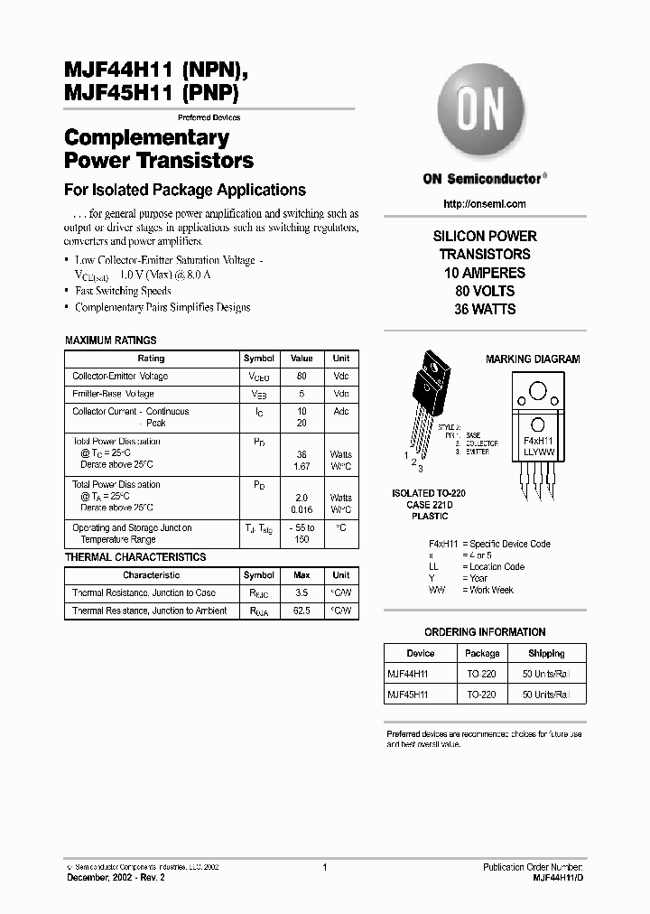 MJF45H11_401690.PDF Datasheet