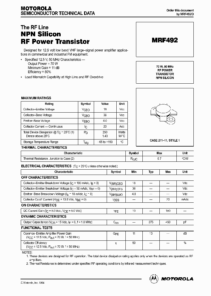 MRF492_432248.PDF Datasheet