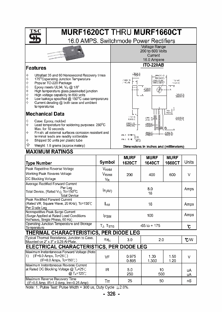 MURF1620CT_412373.PDF Datasheet