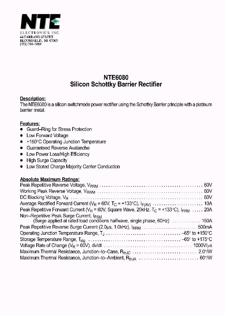NTE6080_414892.PDF Datasheet