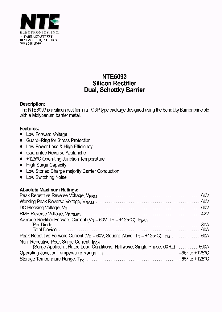 NTE6093_420087.PDF Datasheet