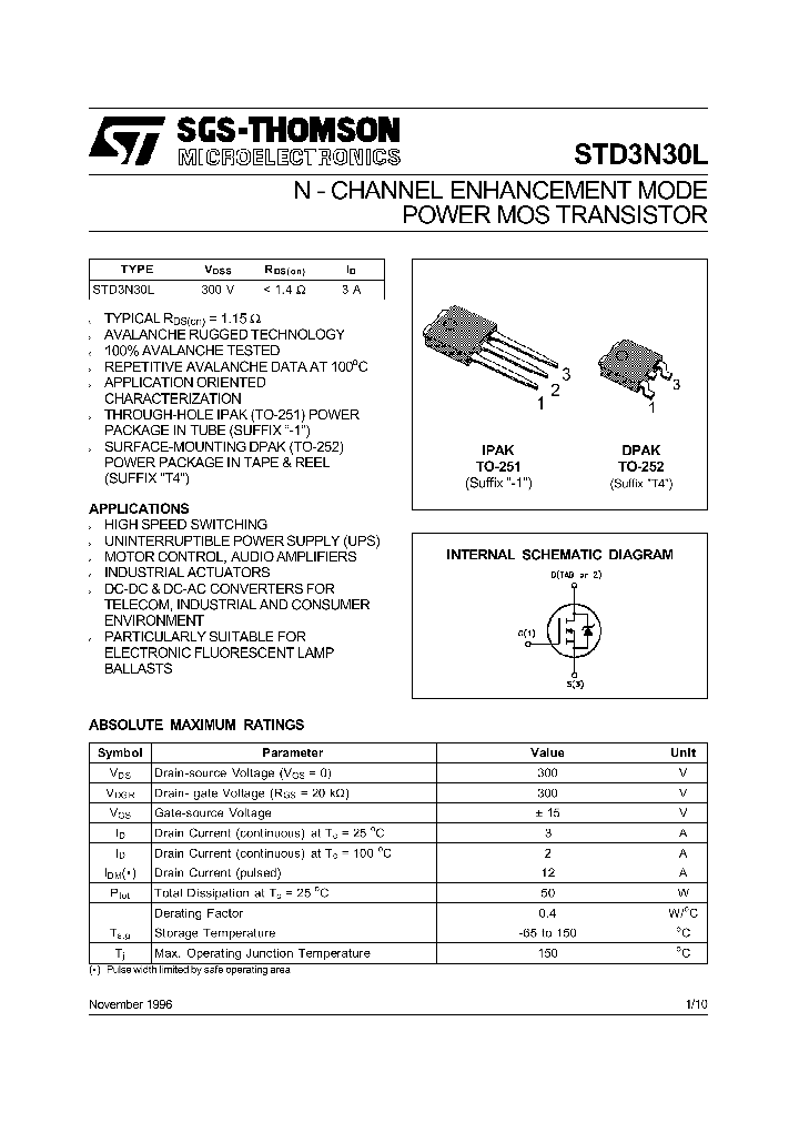 STD3N30L_399049.PDF Datasheet