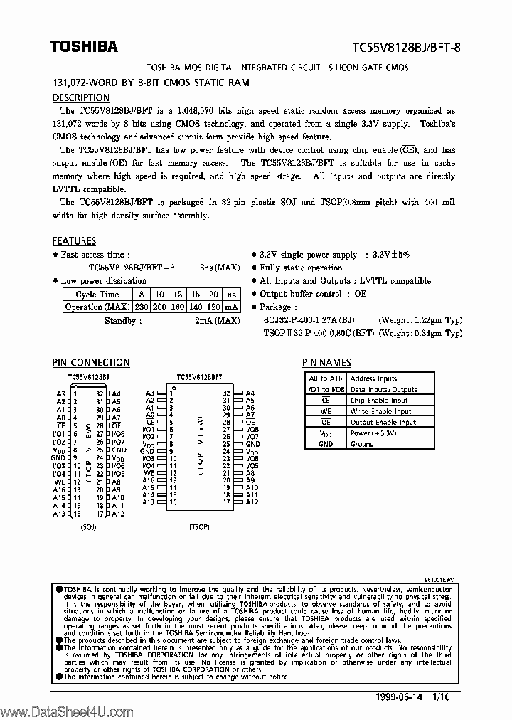 TC55V8128BFT_406712.PDF Datasheet