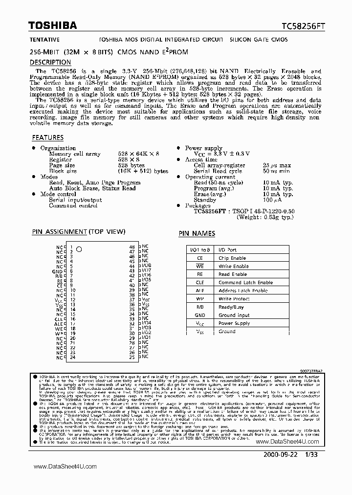 TC58256FT_405407.PDF Datasheet