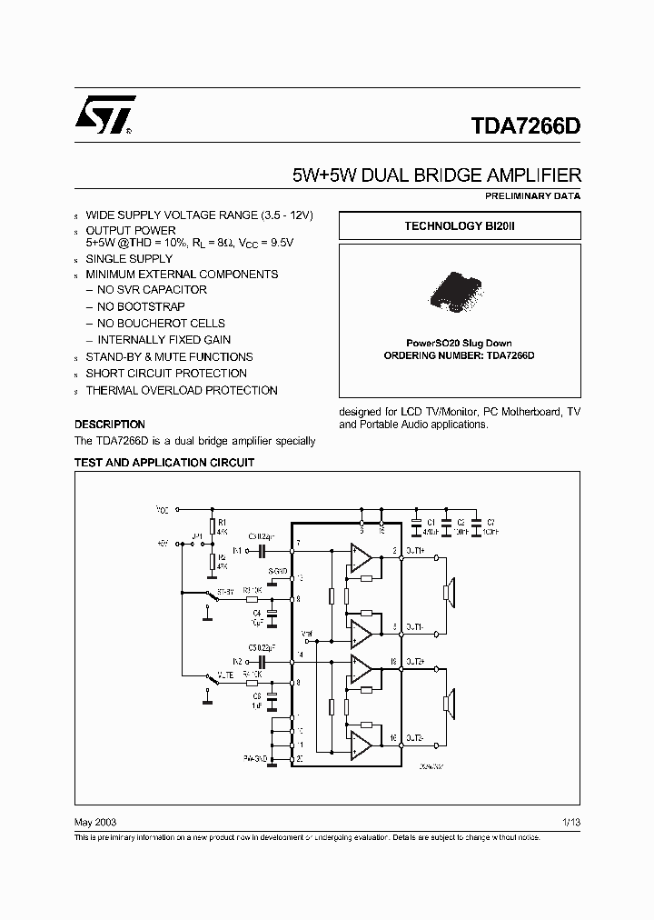 TDA7266D_410880.PDF Datasheet