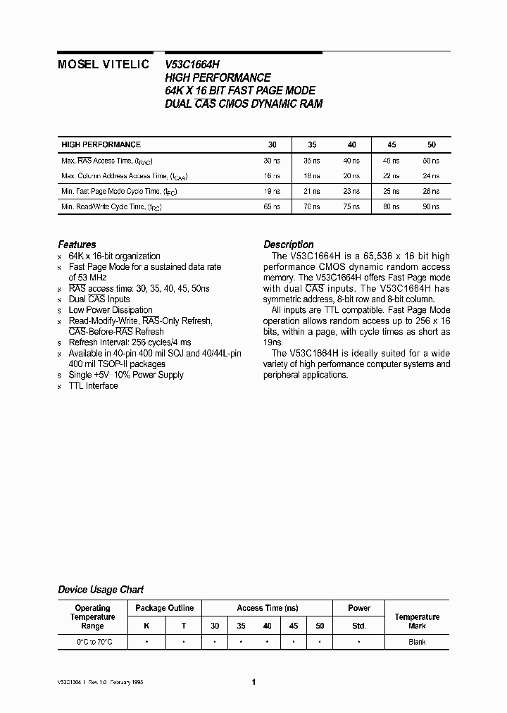 V53C1664H_390015.PDF Datasheet