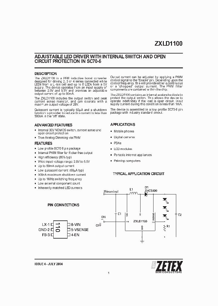 ZXLD1100_421171.PDF Datasheet