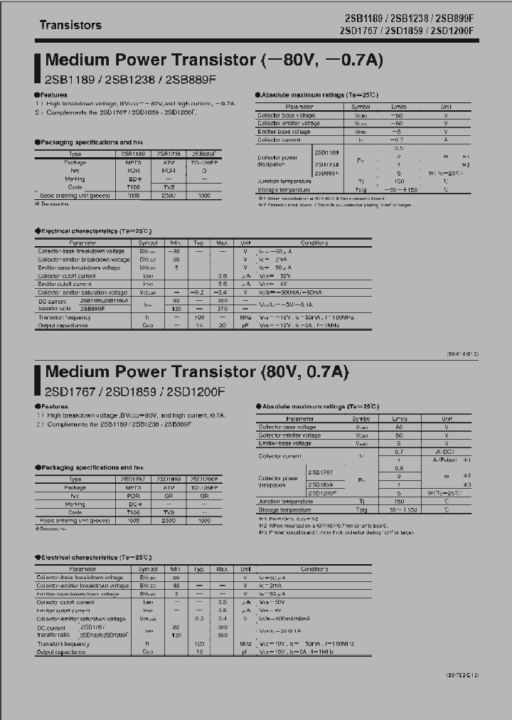 2SB889F_441820.PDF Datasheet