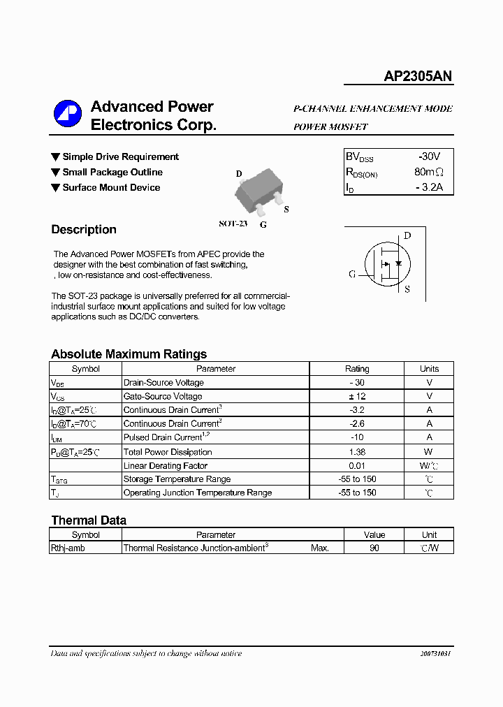 AP2305AN_444055.PDF Datasheet