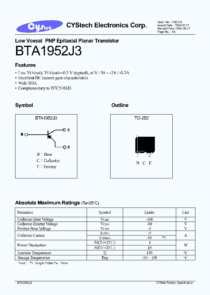 BTA1952J3_479760.PDF Datasheet
