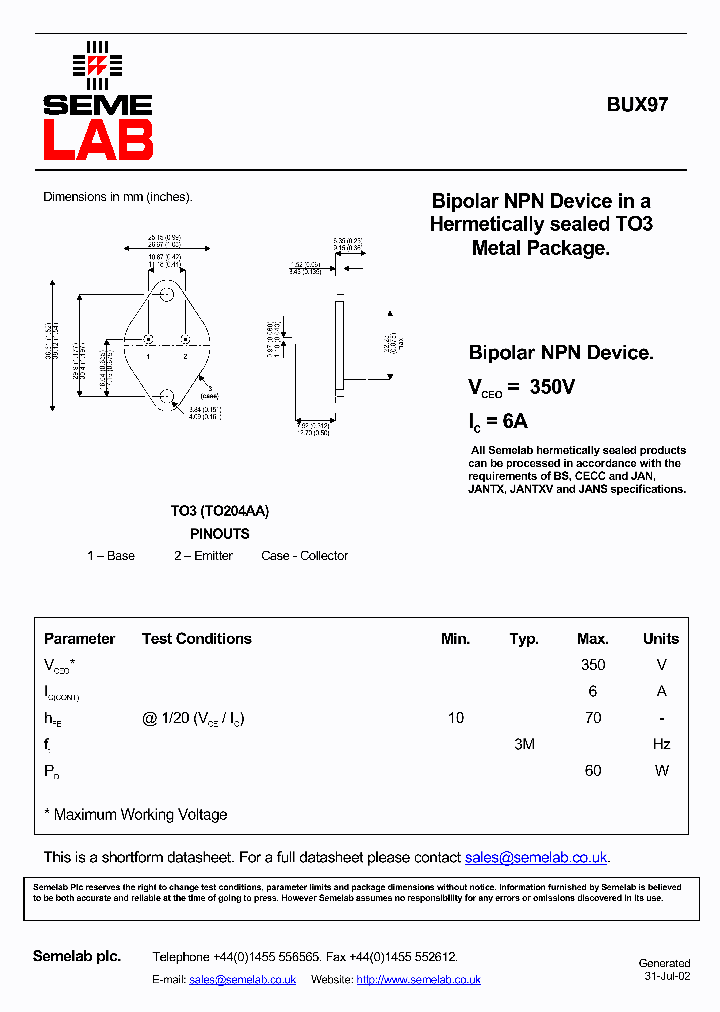 BUX97_440109.PDF Datasheet