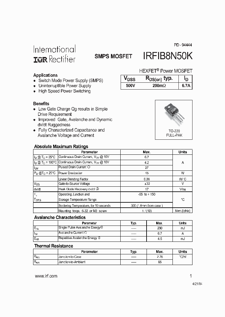 IRFIB8N50K_443970.PDF Datasheet