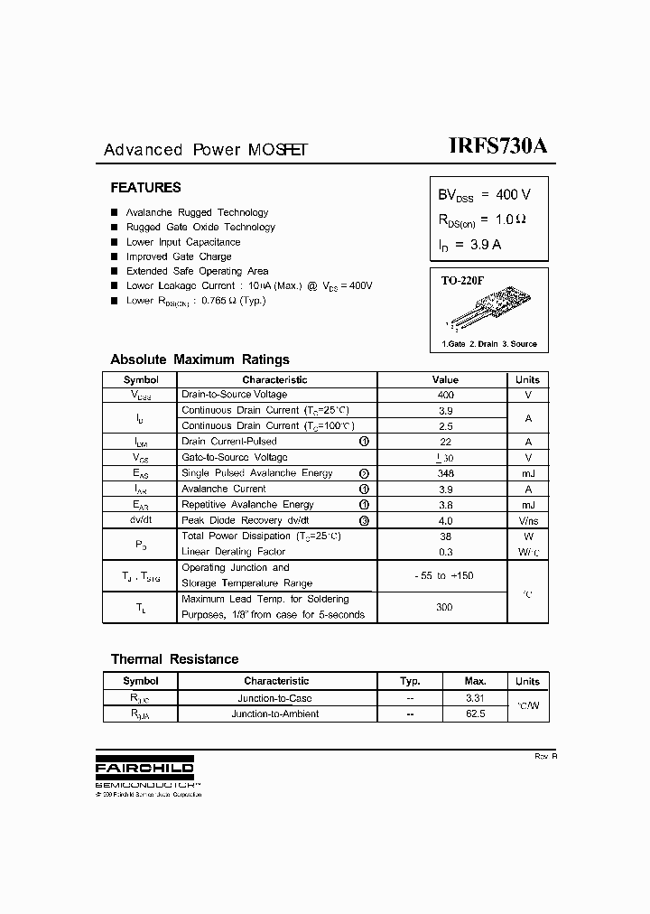 IRFS730A_436093.PDF Datasheet