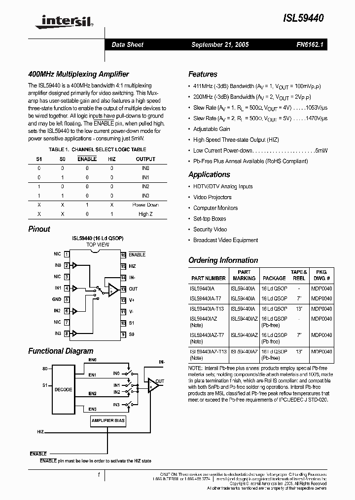 ISL59440_441666.PDF Datasheet