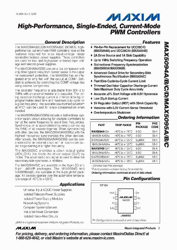 MAX5094AASA_480109.PDF Datasheet