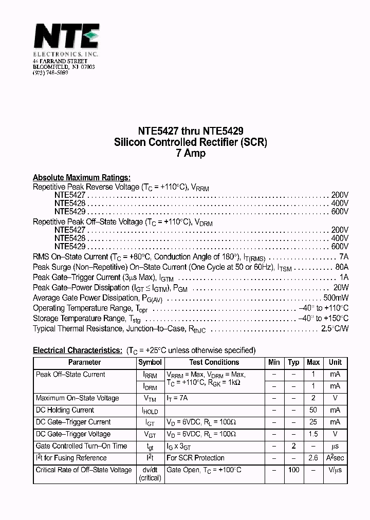 NTE5429_481718.PDF Datasheet