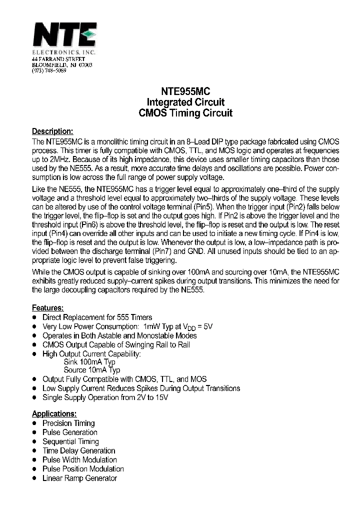 NTE955MC_470679.PDF Datasheet