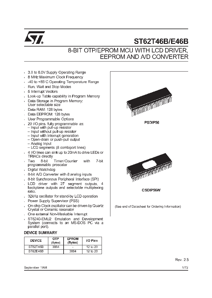 ST62E46B_459116.PDF Datasheet