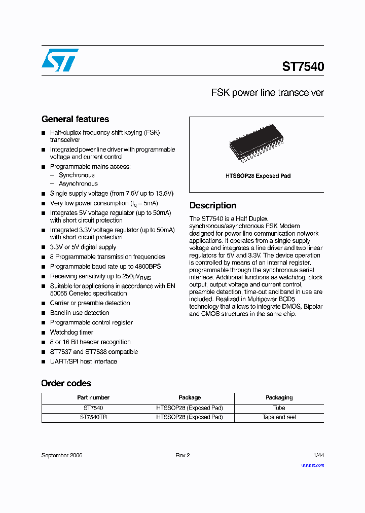 ST7540_450433.PDF Datasheet