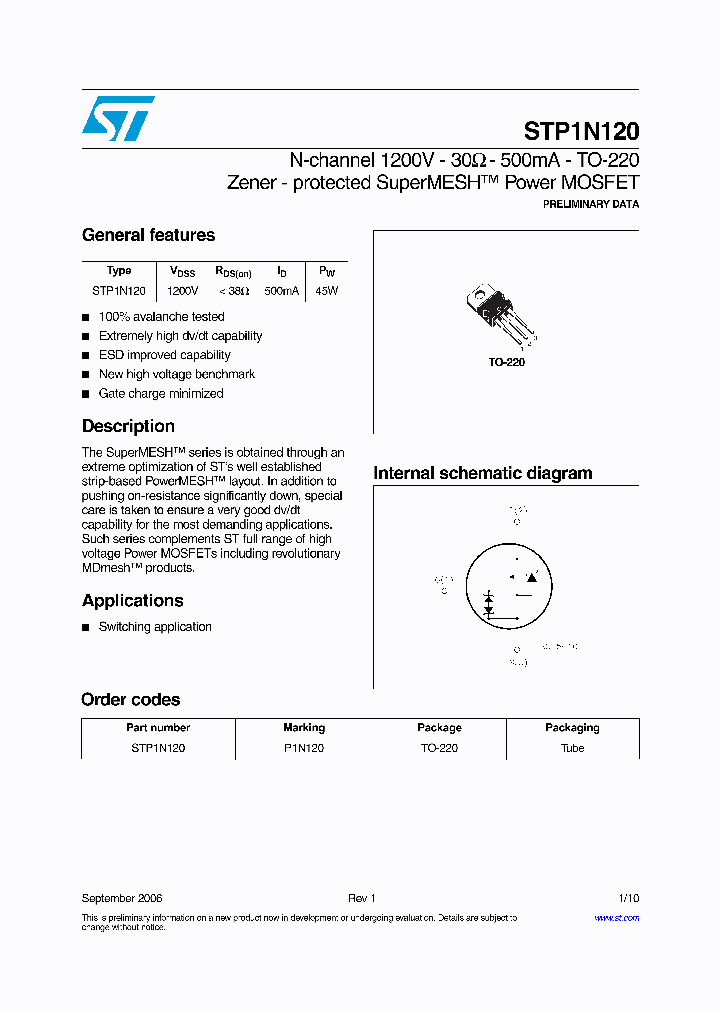 STP1N120_473000.PDF Datasheet