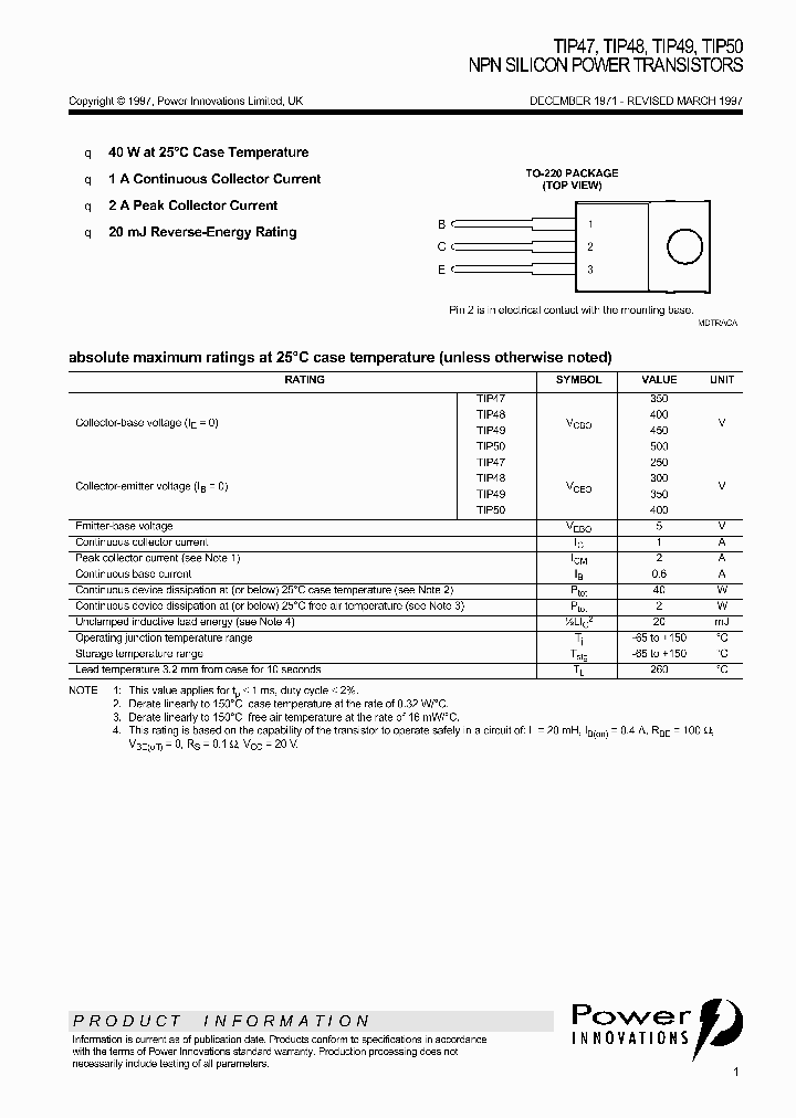 TIP50_463065.PDF Datasheet